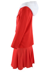 Blazer With Hoodie Insert And Skirt Set