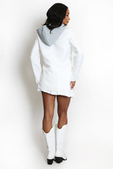 Blazer With Hoodie Insert And Skirt Set