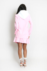 Blazer With Hoodie Insert And Skirt Set