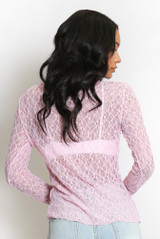 Delicate Sheer Lace Long Sleeve Top