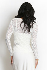 Delicate Sheer Lace Long Sleeve Top