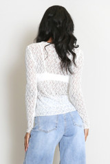 Delicate Sheer Lace Long Sleeve Top