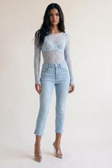 Delicate Sheer Lace Long Sleeve Top