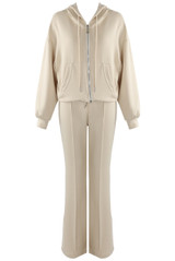 Seam Front Flare Trouser And Zip Hooded Sweatshirt