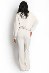 Seam Front Flare Trouser And Zip Hooded Sweatshirt