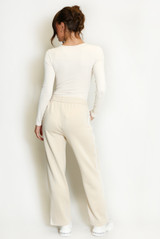 Wide Leg Trouser With Side Piping