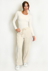 Wide Leg Trouser With Side Piping