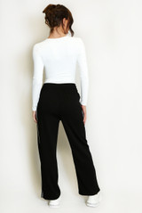 Wide Leg Trouser With Side Piping
