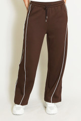 Wide Leg Trouser With Side Piping