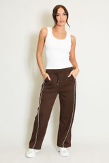 Wide Leg Trouser With Side Piping