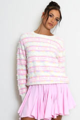 Love Slogan Stripe Jumper