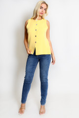 Button Front Knit Waistcoat