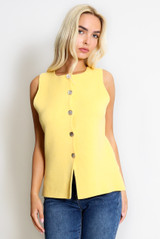 Button Front Knit Waistcoat