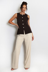 Button Front Knit Waistcoat