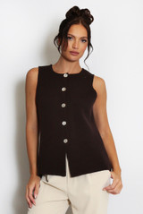 Button Front Knit Waistcoat