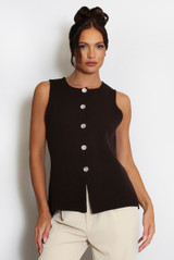 Button Front Knit Waistcoat