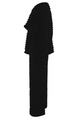 Waffle T-shirt And Wide Leg Trouser Set