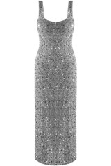 Sequin Square Neck Midi Dress