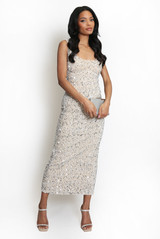 Sequin Square Neck Midi Dress
