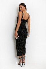 Sequin Square Neck Midi Dress 