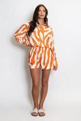 Zebra Print Oversized Blouse