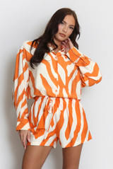 Zebra Print Oversized Blouse