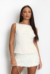 Tailored Top With Mini Bow Back 