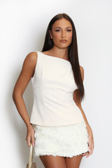 Tailored Top With Mini Bow Back 
