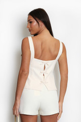 Tailored Top With Mini Bow Back 