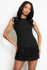 Tailored Top With Mini Bow Back 