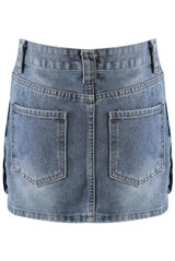 Denim Cargo Mini Skirt