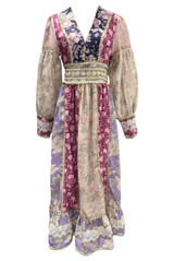 Long Sleeve Floral Boho Midi Dress