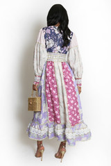 Long Sleeve Floral Boho Midi Dress