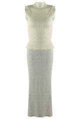 Textured Stretch High Neck Top And Skirt Set