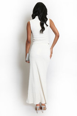Textured Stretch High Neck Top And Skirt Set