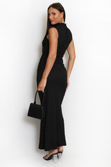 Textured Stretch High Neck Top And Skirt Set