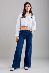 Patch Pockets Straight Fit Jeans