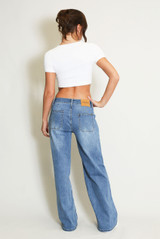 Patch Pockets Straight Fit Jeans