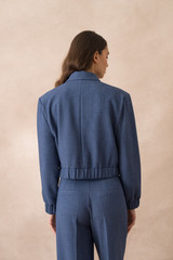 Snap Button Cropped Tailored Jacket Snap Button Cropped Tailored Jacket