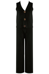 Knit Waistcoat & Wide Leg Trousers Set