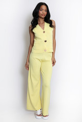 Knit Waistcoat & Wide Leg Trousers Set Knit Waistcoat & Wide Leg Trousers Set