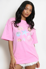 Sea Printed Cotton T-Shirt