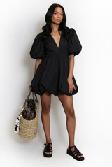 Puffball Hem Mini Dress