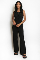 Knit Waistcoat & Flare Trousers Set