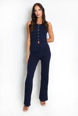 Knit Waistcoat & Flare Trousers Set