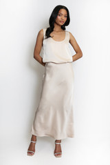 Textured Bias Cut Midi Skirt