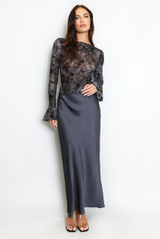 Textured Bias Cut Midi Skirt