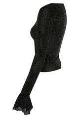 Diamante Sheer Flare Cuff Top 