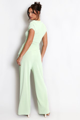 Asymmetric Ruched Top And Pleat Front Trouser 