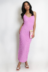 Chiffon Frill Strappy Midi Dress
